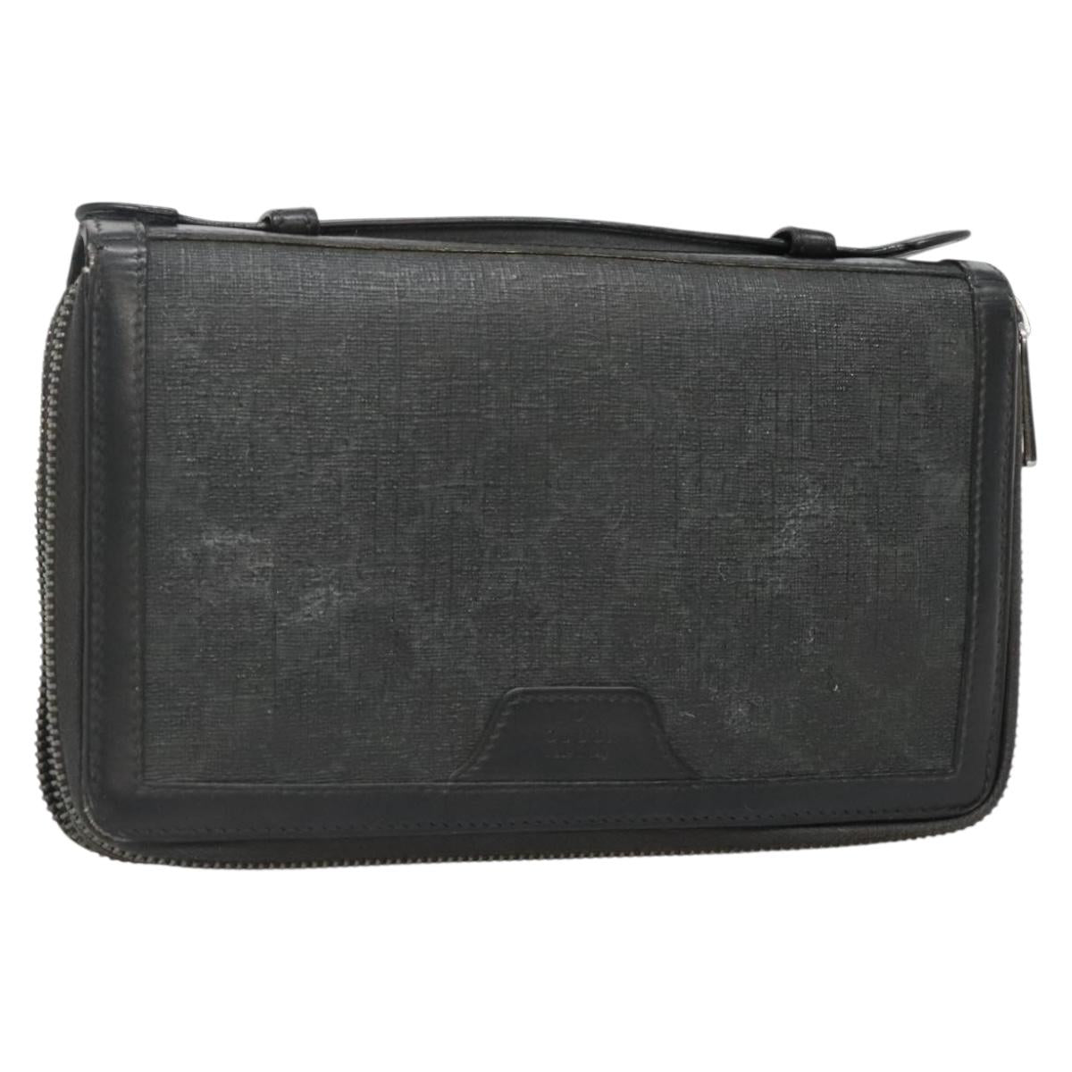 GUCCI GG Supreme Travel Case PVC Black 409206 Auth 139365