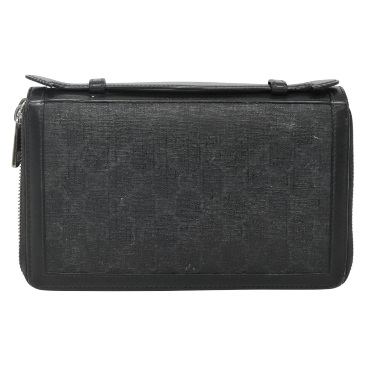 GUCCI GG Supreme Travel Case PVC Black 409206 Auth 139365
