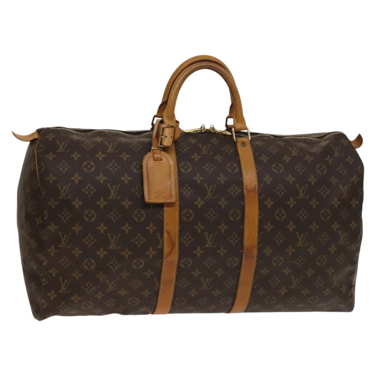LOUIS VUITTON Monogram Keepall 55 Boston Bag M41424 LV Auth 139406