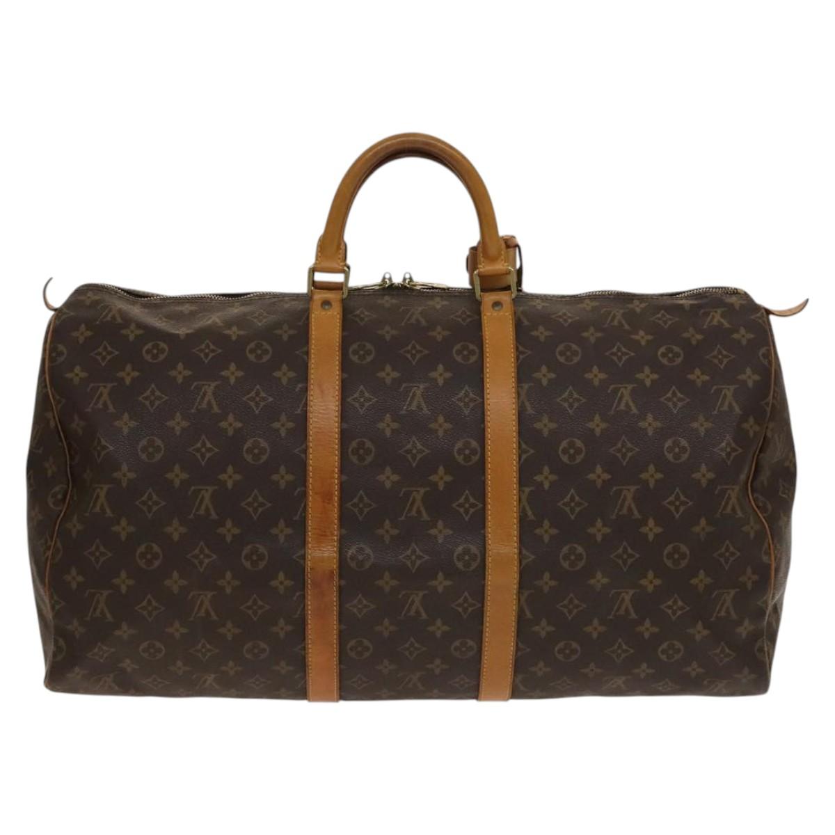 LOUIS VUITTON Monogram Keepall 55 Boston Bag M41424 LV Auth 139406