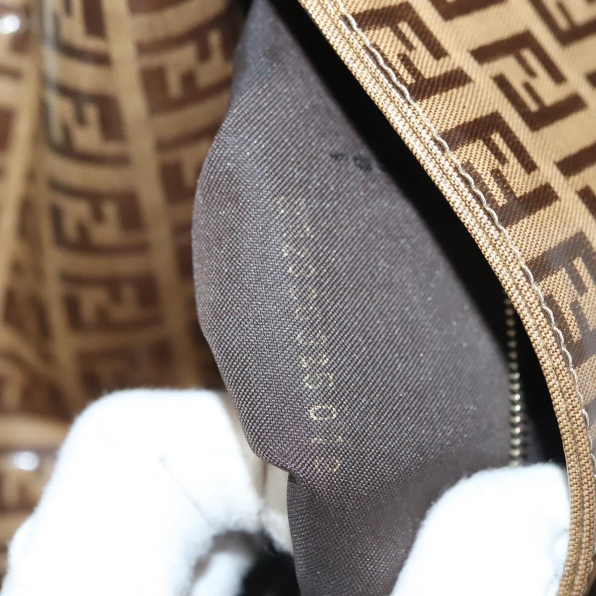 FENDI Zucchino Canvas Mamma Baguette Bag Coated Canvas Black Brown Auth 139412