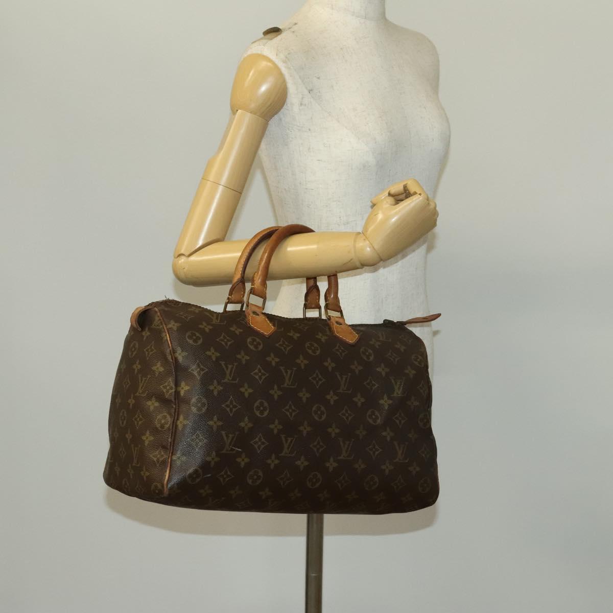 LOUIS VUITTON Monogram Speedy 35 Hand Bag M41524 LV Auth 139416
