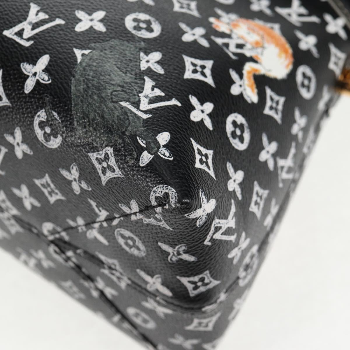 LOUIS VUITTON Catgram Alma Soup Hand Bag Black M44403 LV Auth 139431SM