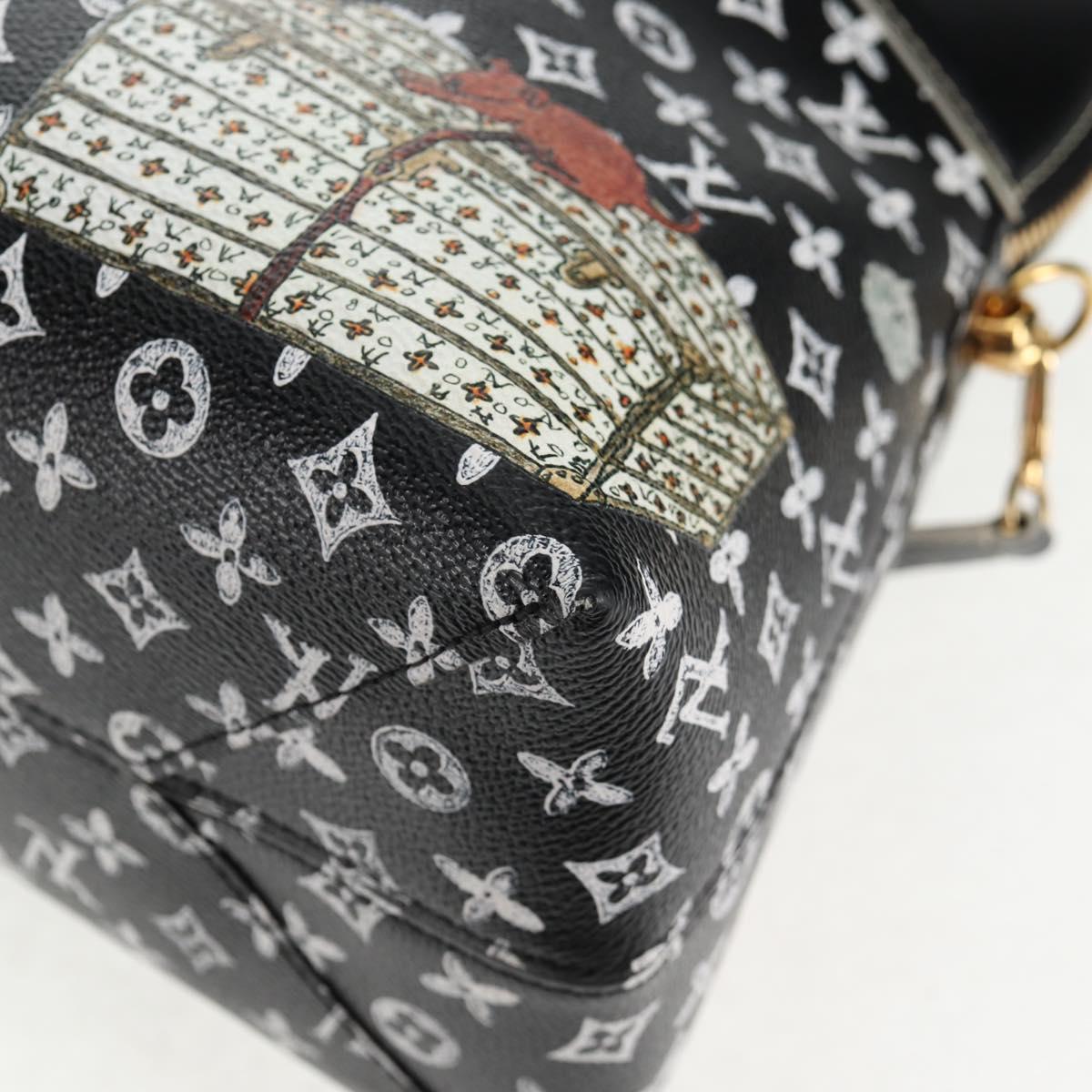 LOUIS VUITTON Catgram Alma Soup Hand Bag Black M44403 LV Auth 139431SM