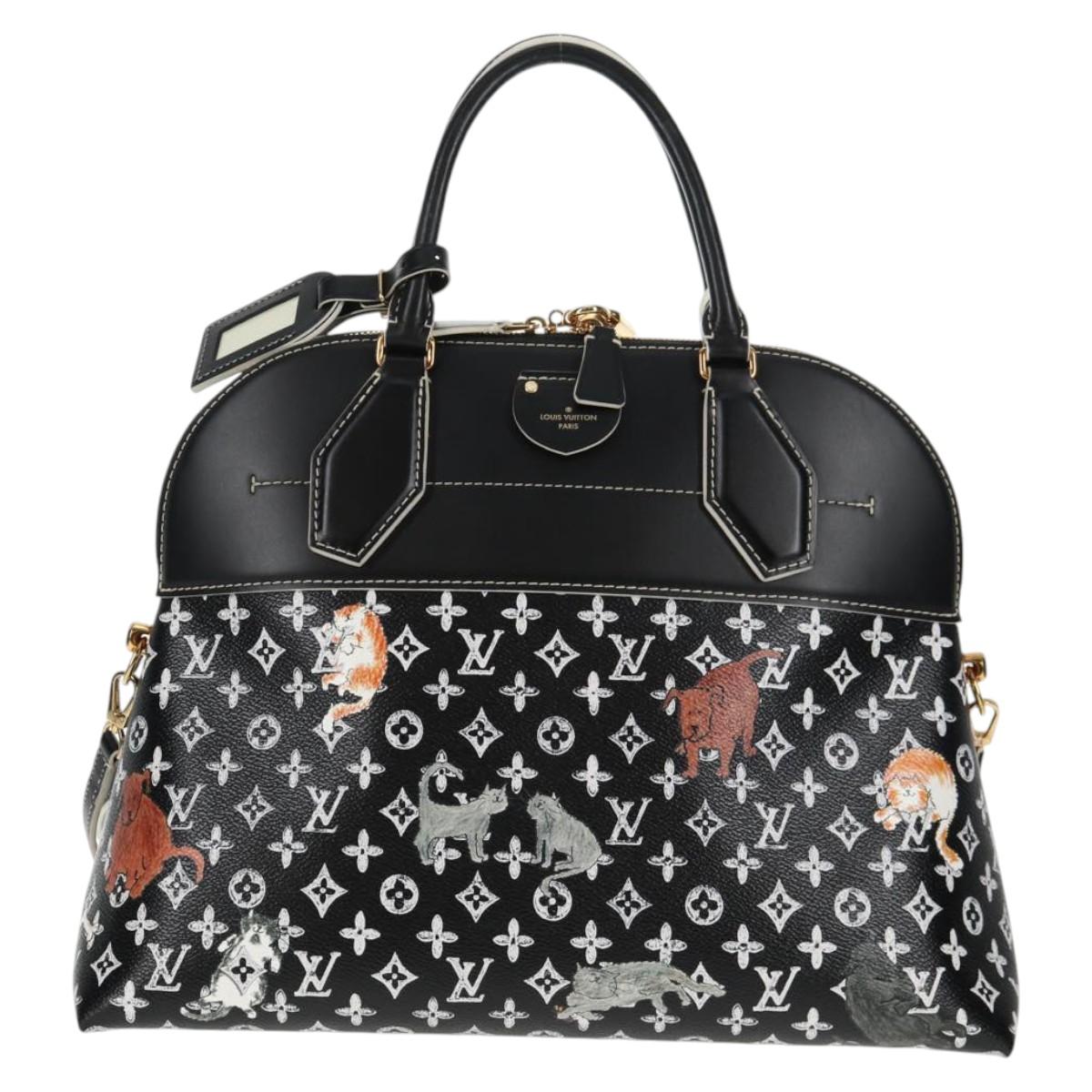 LOUIS VUITTON Catgram Alma Soup Hand Bag Black M44403 LV Auth 139431SM