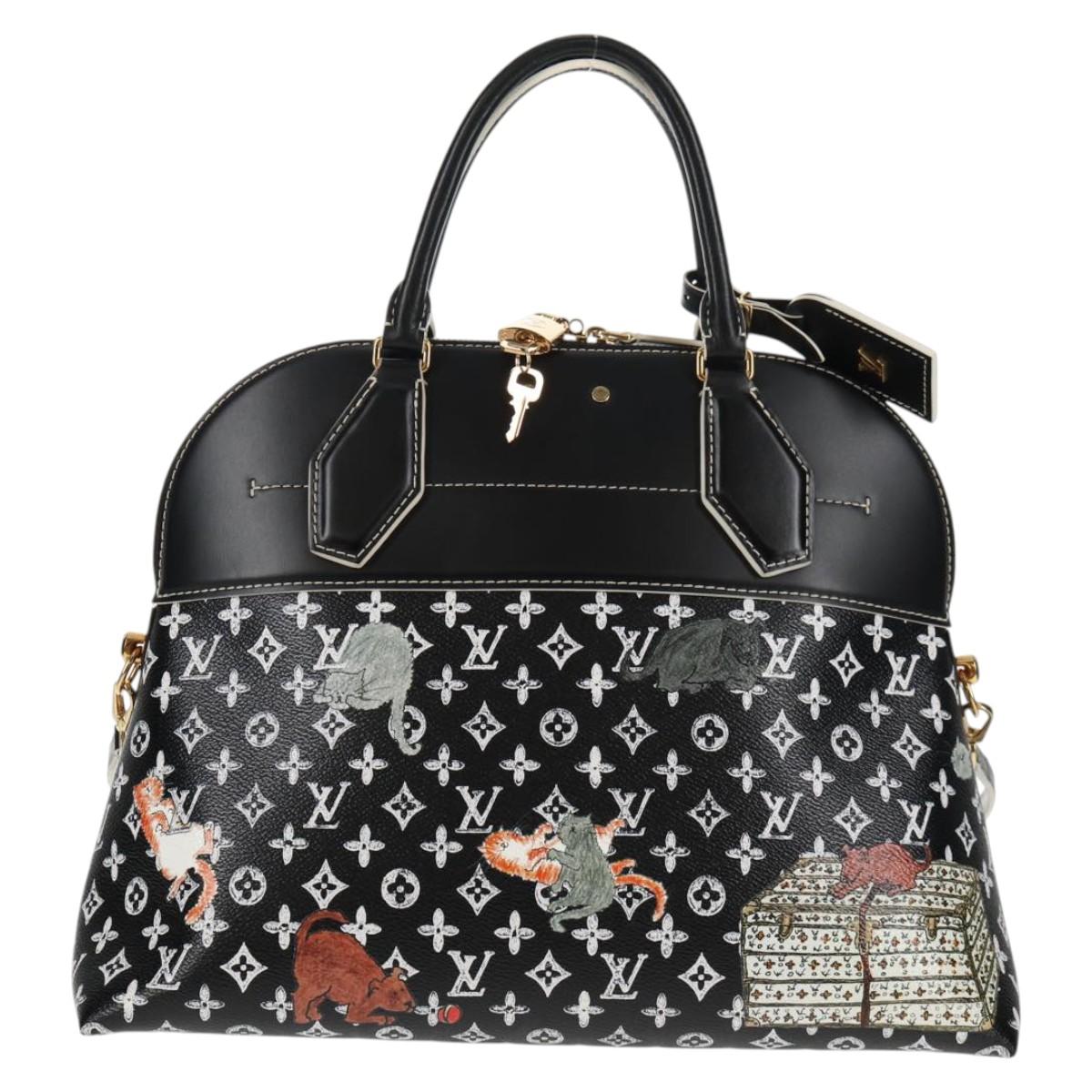 LOUIS VUITTON Catgram Alma Soup Hand Bag Black M44403 LV Auth 139431SM