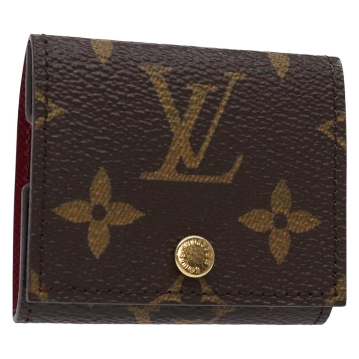 LOUIS VUITTON Monogram Etui Ektur Earphone case Fuchsia M61476 LV Auth 139432