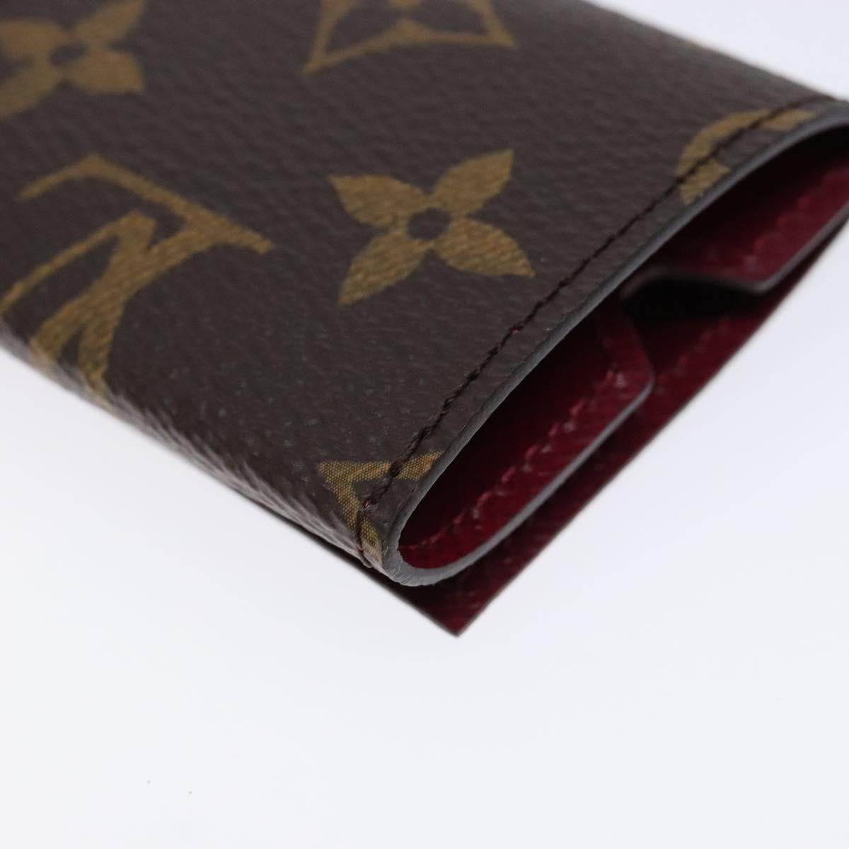 LOUIS VUITTON Monogram Etui Ektur Earphone case Fuchsia M61476 LV Auth 139432