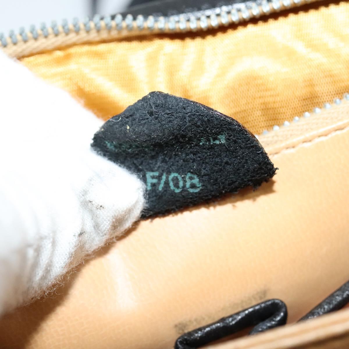 CELINE Shoulder Bag Leather Black Gold Auth 139445