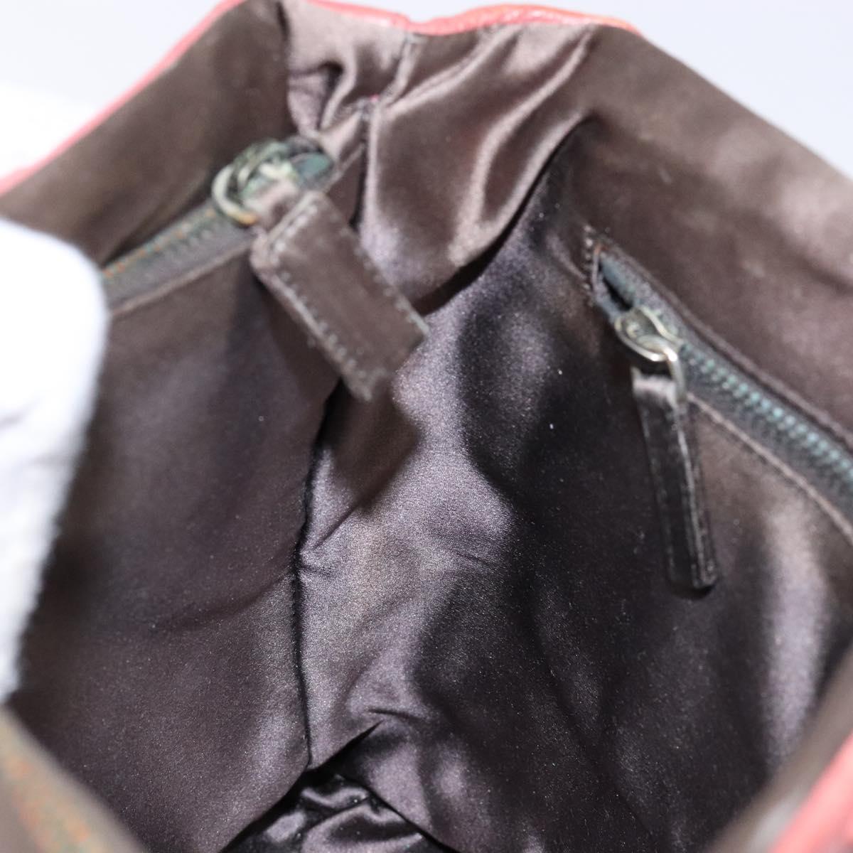 PRADA Hand Bag Leather Pink Silver Auth 139448