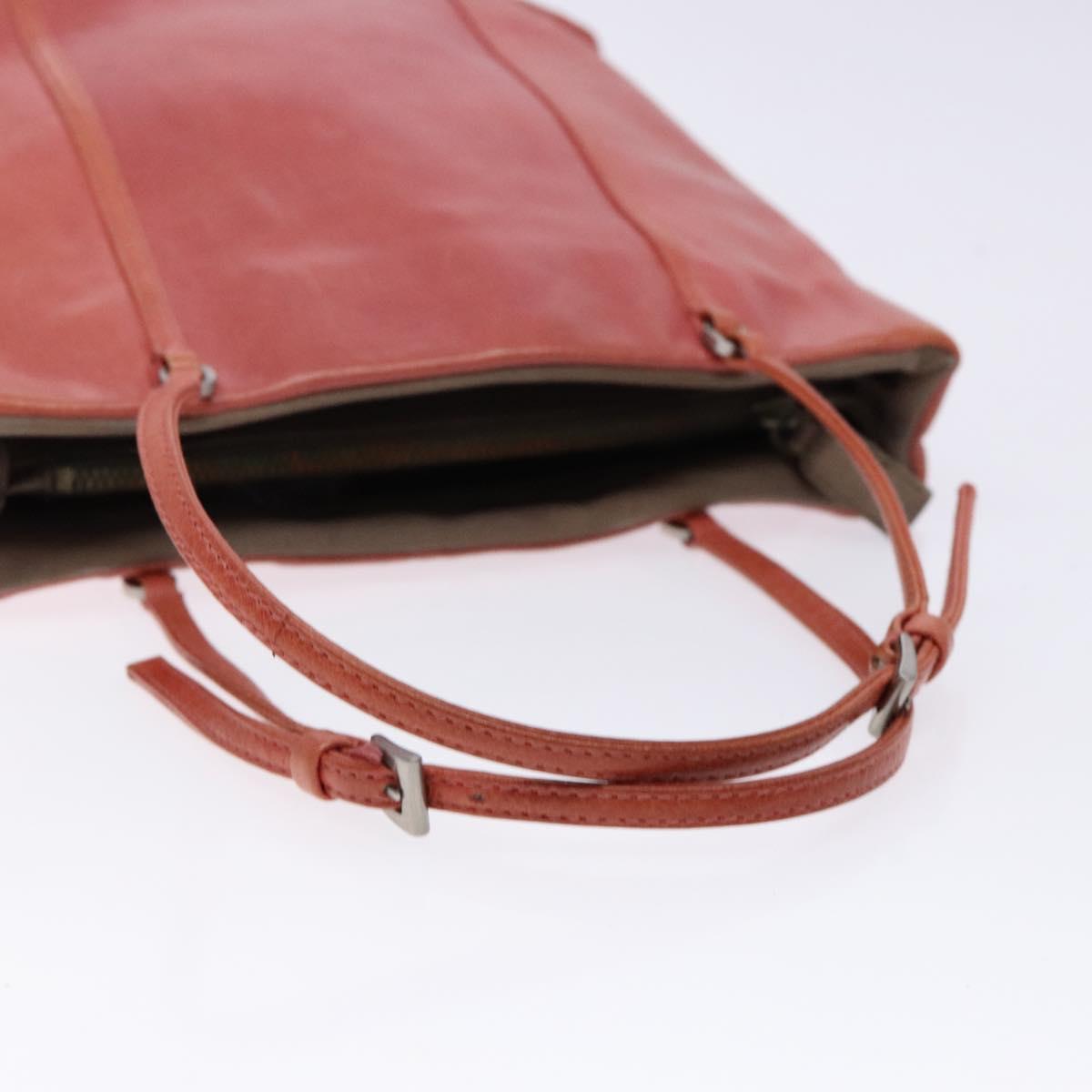 PRADA Hand Bag Leather Pink Silver Auth 139448