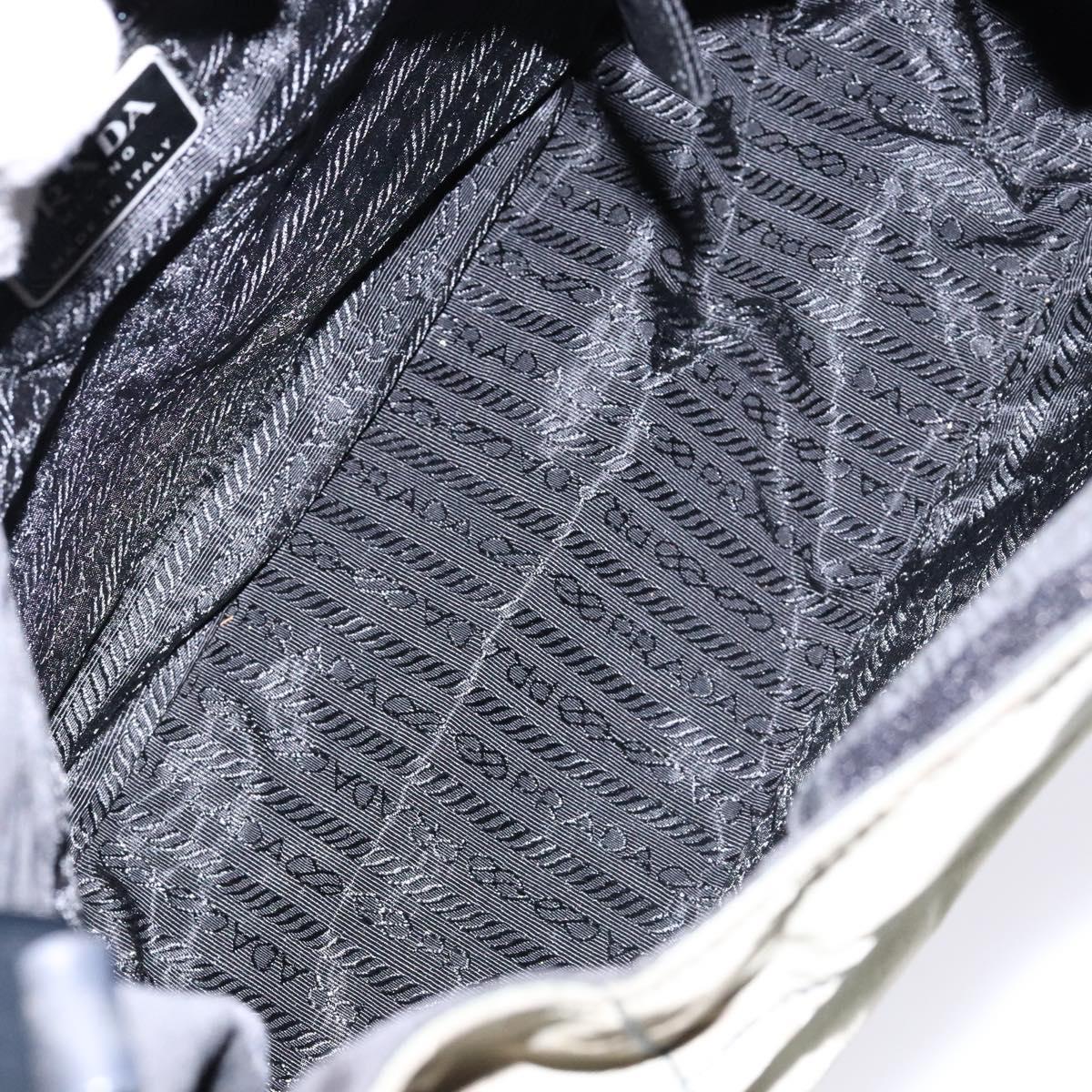 PRADA Shoulder Bag Nylon Green Silver Auth 139451