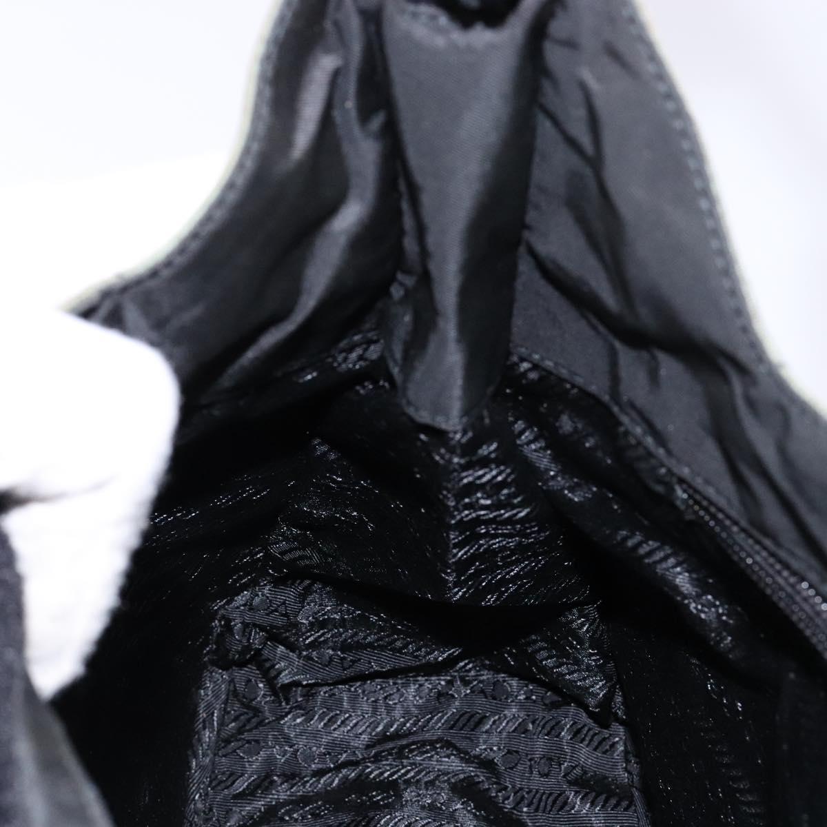 PRADA Shoulder Bag Nylon Green Silver Auth 139451