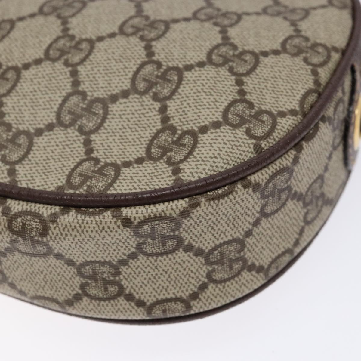 GUCCI GG Supreme Web Sherry Line Bag PVC Beige Gold 007 754 6112 40 Auth 139459