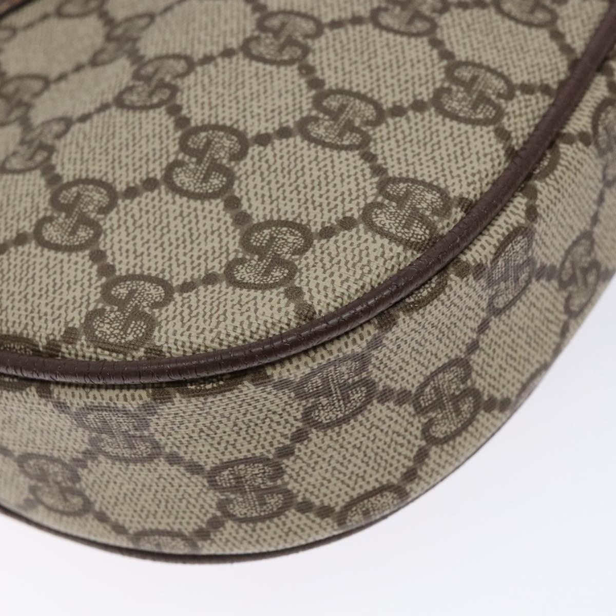 GUCCI GG Supreme Web Sherry Line Bag PVC Beige Gold 007 754 6112 40 Auth 139459