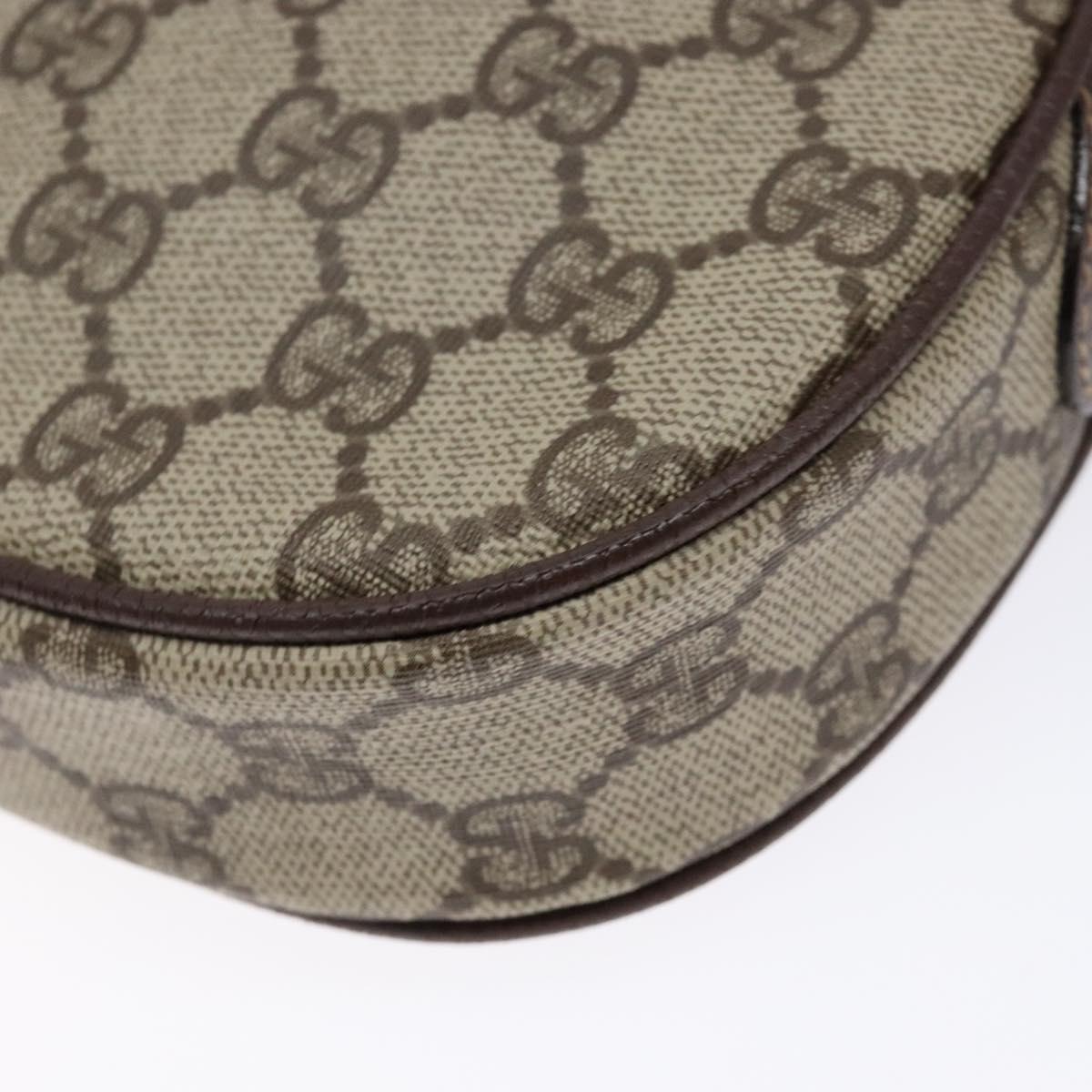 GUCCI GG Supreme Web Sherry Line Bag PVC Beige Gold 007 754 6112 40 Auth 139459