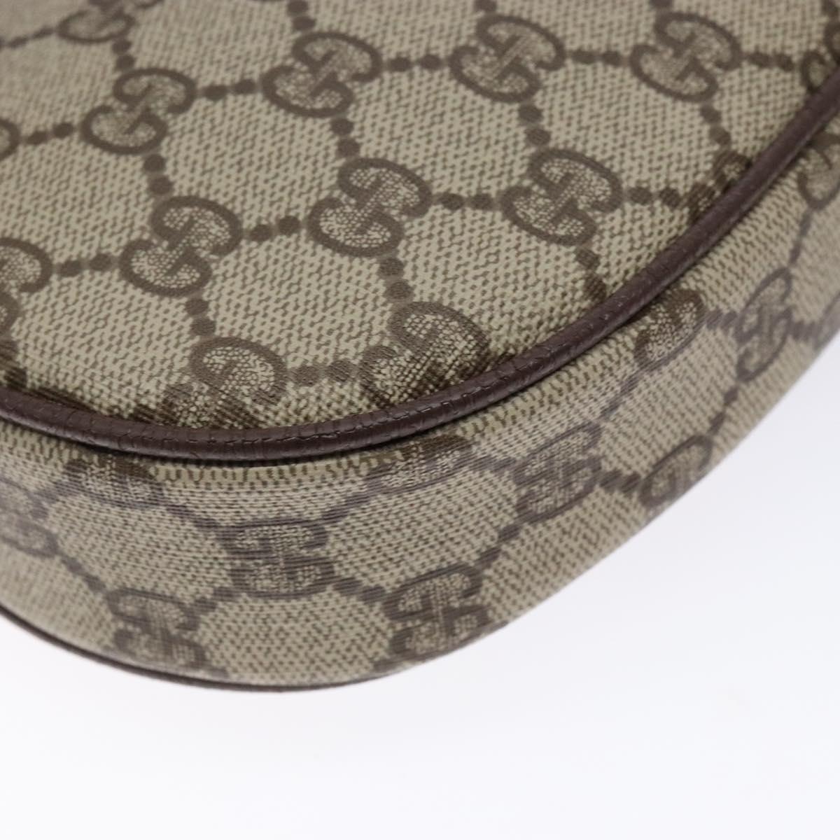 GUCCI GG Supreme Web Sherry Line Bag PVC Beige Gold 007 754 6112 40 Auth 139459