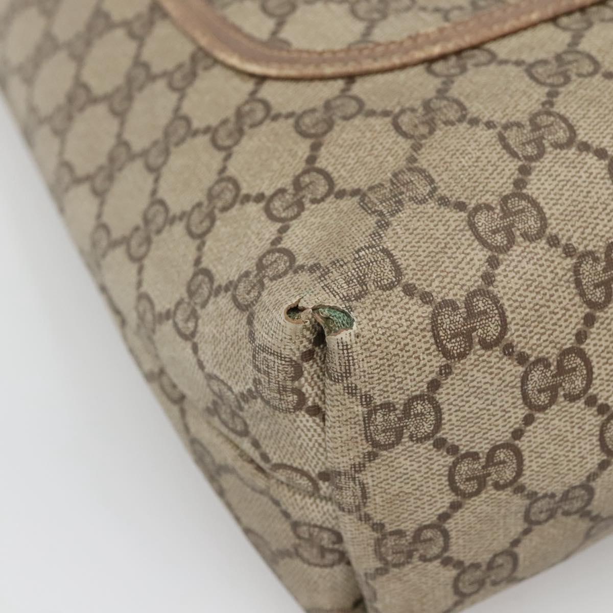 GUCCI GG Supreme Web Sherry Line Tote Bag PVC Beige Gold 39 02 003 Auth 139460