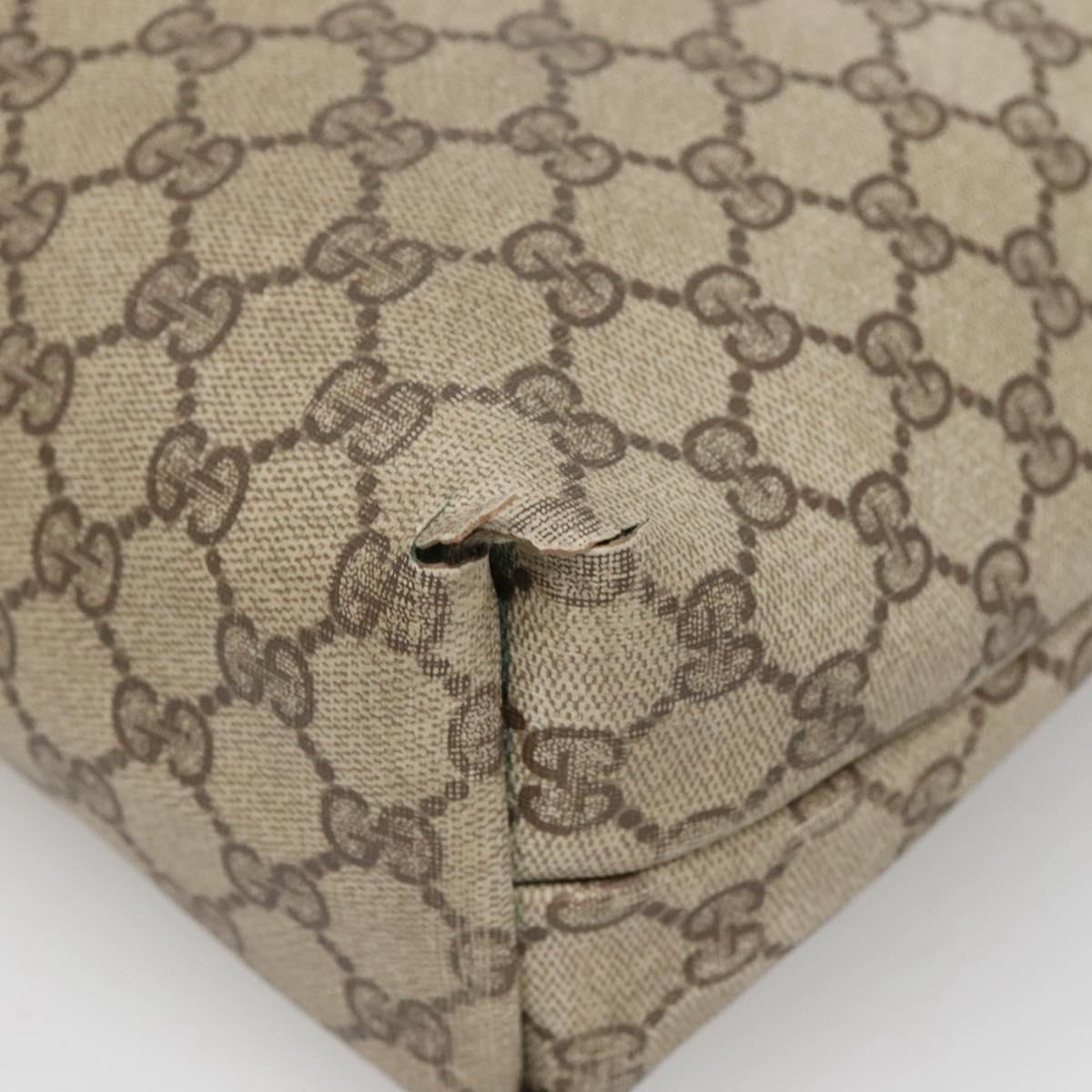 GUCCI GG Supreme Web Sherry Line Tote Bag PVC Beige Gold 39 02 003 Auth 139460