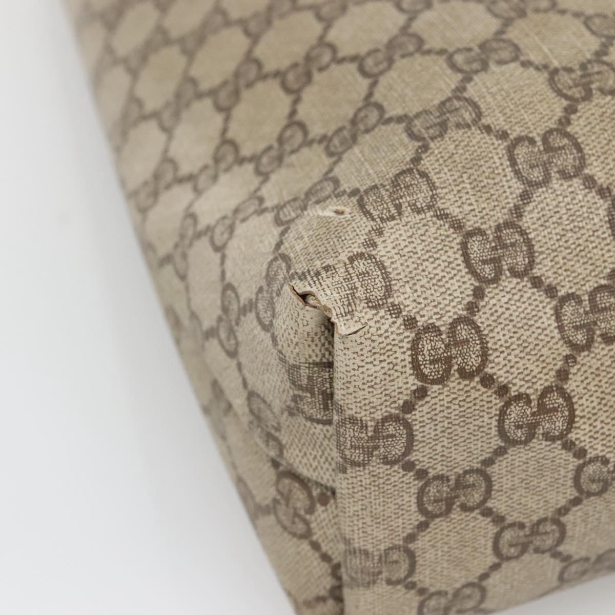 GUCCI GG Supreme Web Sherry Line Tote Bag PVC Beige Gold 39 02 003 Auth 139460