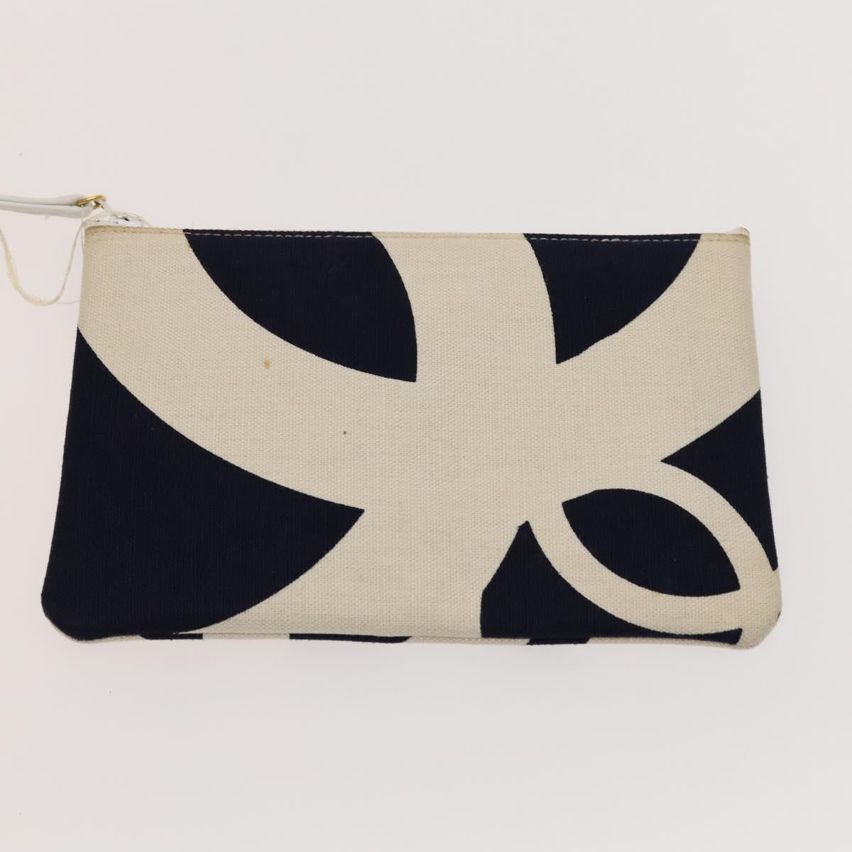 CHANEL Chain Tote Bag Canvas Navy Gold CC Auth 139465