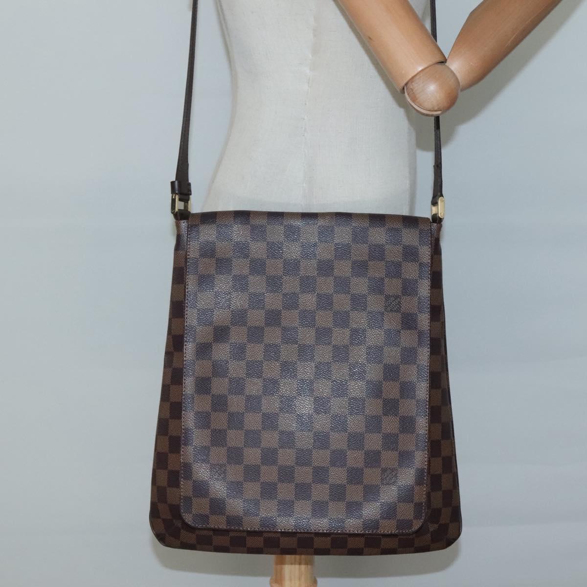 LOUIS VUITTON Damier Ebene Musette Shoulder Bag N51302 LV Auth 139470