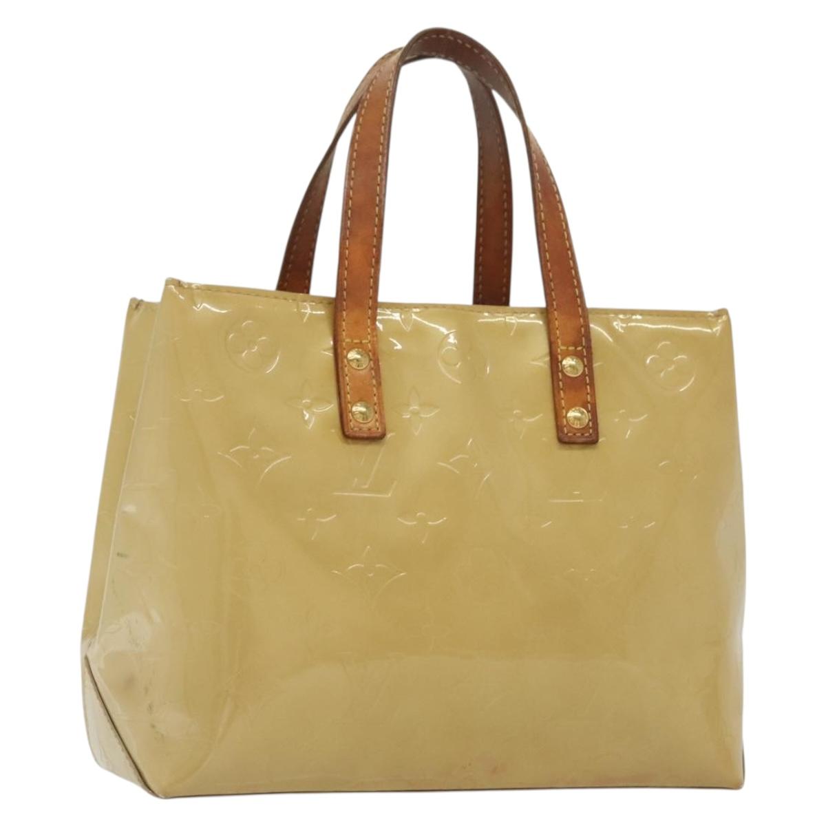 LOUIS VUITTON Monogram Vernis Reade PM Hand Bag Beige M91334 LV Auth 139472