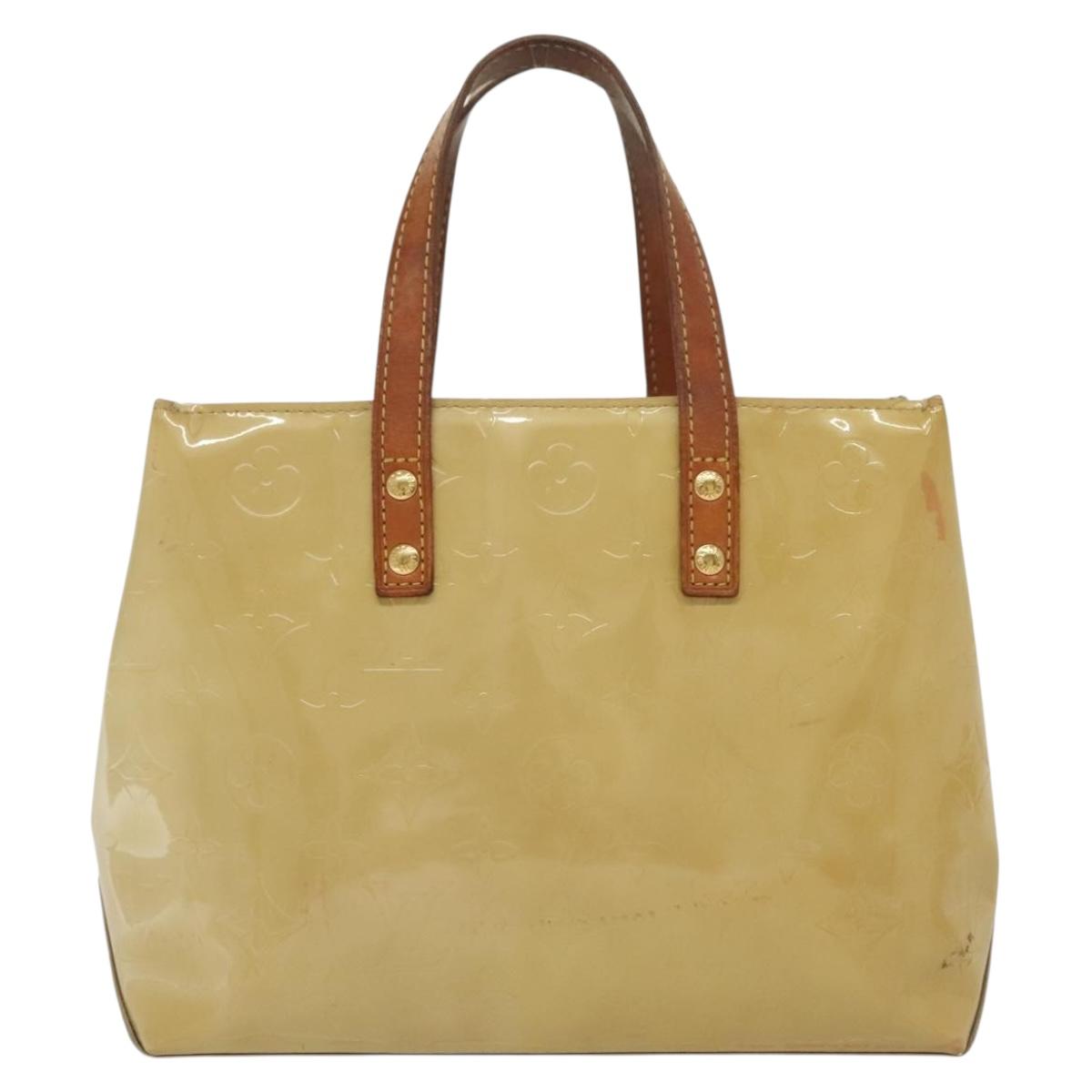 LOUIS VUITTON Monogram Vernis Reade PM Hand Bag Beige M91334 LV Auth 139472