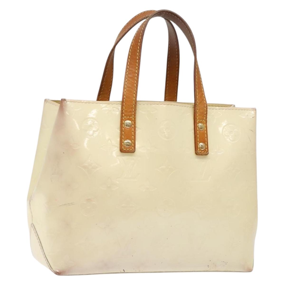 LOUIS VUITTON Monogram Vernis Reade PM Hand Bag Perle M91336 LV Auth 139500