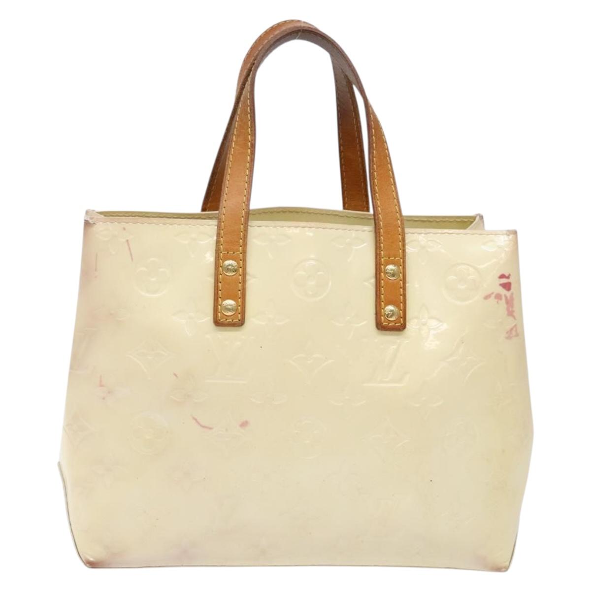 LOUIS VUITTON Monogram Vernis Reade PM Hand Bag Perle M91336 LV Auth 139500