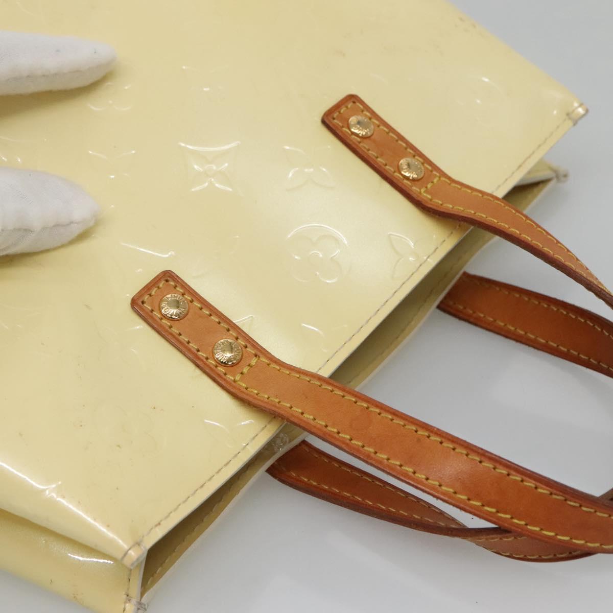 LOUIS VUITTON Monogram Vernis Reade PM Hand Bag Perle M91336 LV Auth 139501