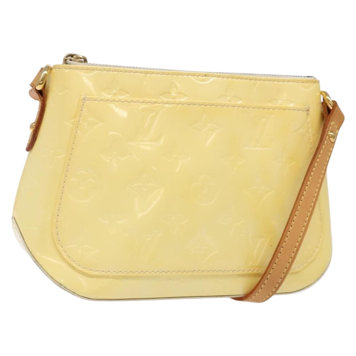 LOUIS VUITTON Monogram Vernis Minna Street Shoulder Bag Perle M91509 Auth 139504