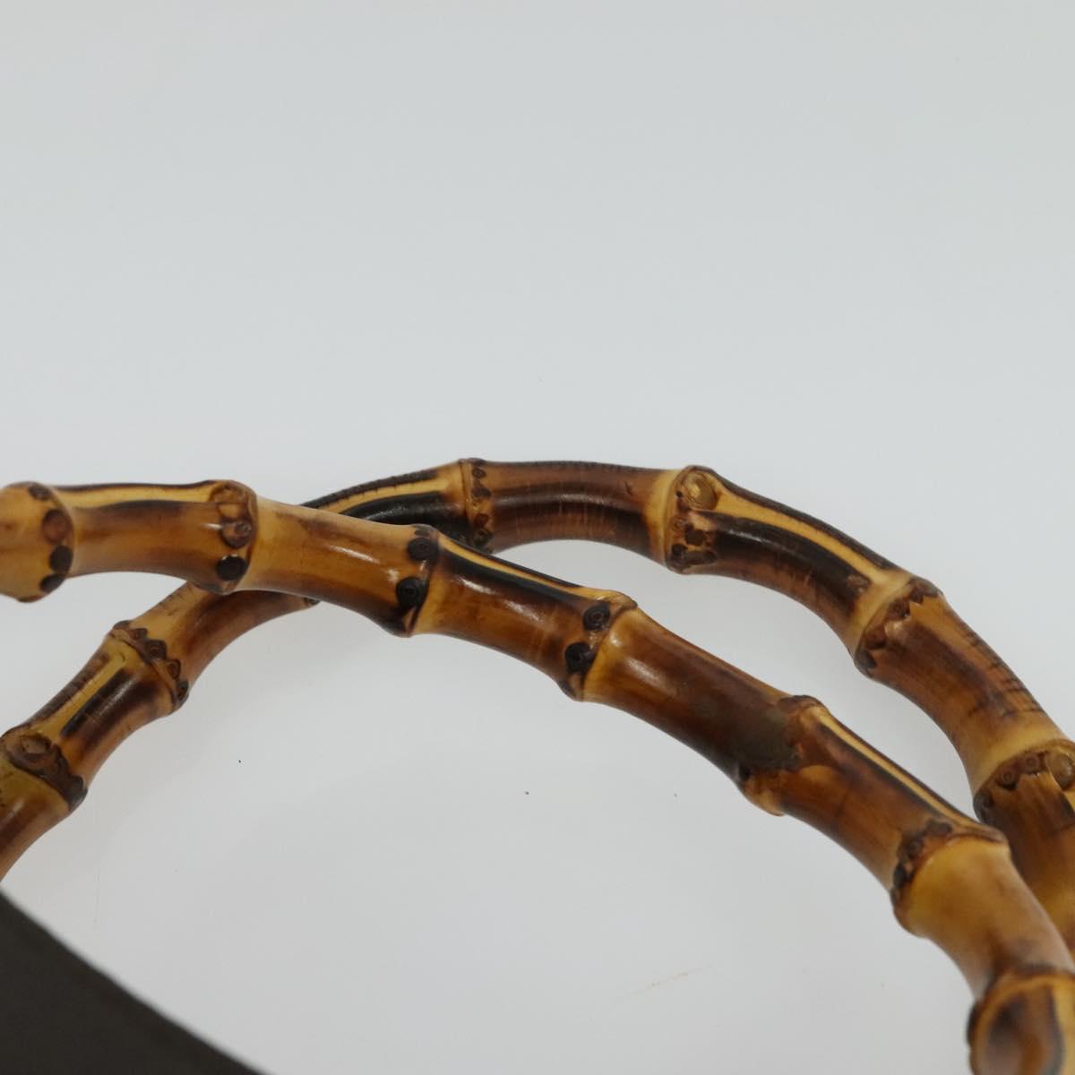 GUCCI Bamboo Hand Bag Suede Brown Gold 002 1186 0260 Auth 139520