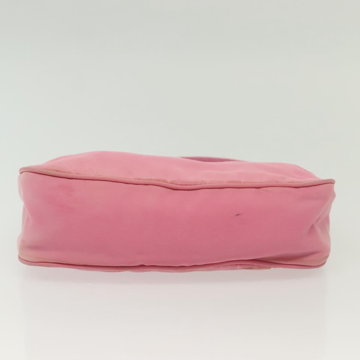 PRADA Hand Bag Nylon Pink Silver Auth 139525