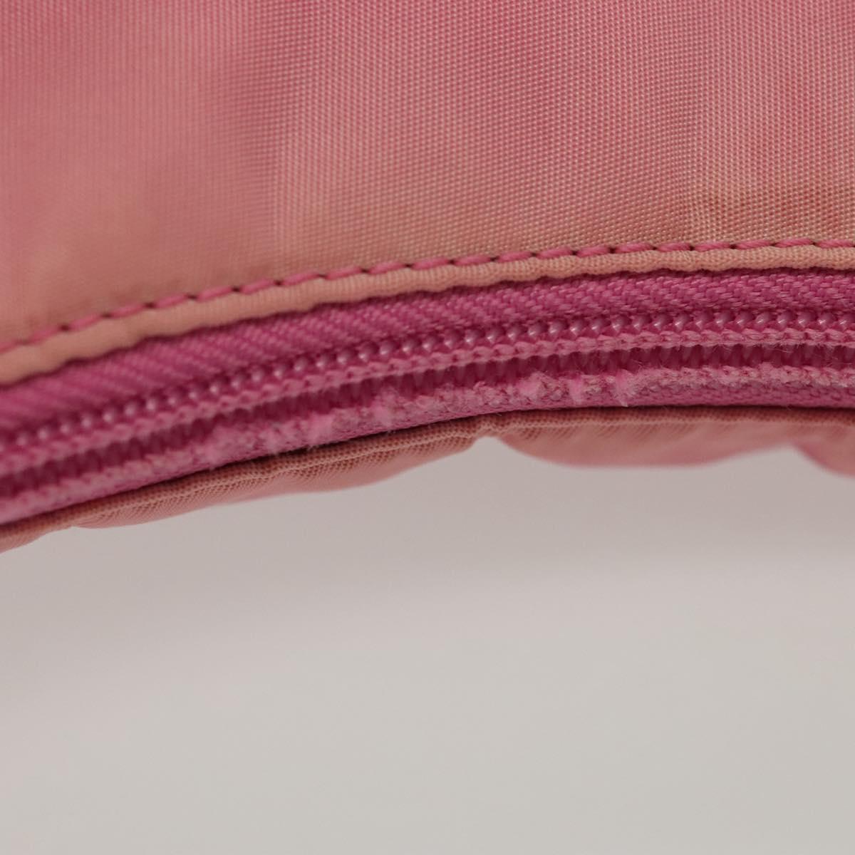 PRADA Hand Bag Nylon Pink Silver Auth 139525