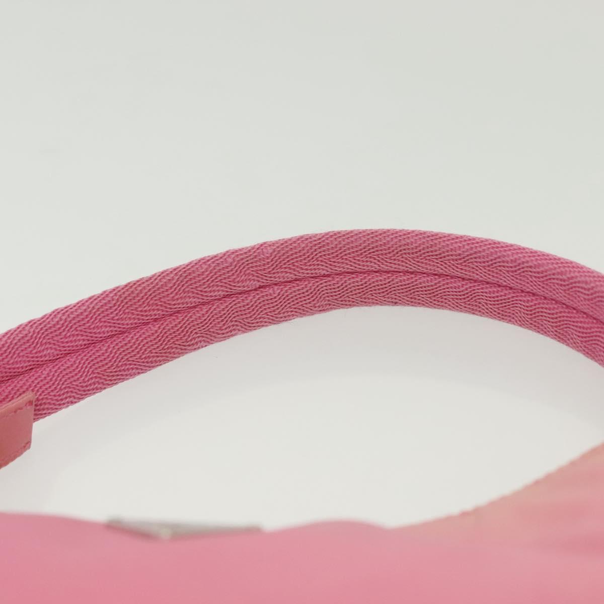 PRADA Hand Bag Nylon Pink Silver Auth 139525