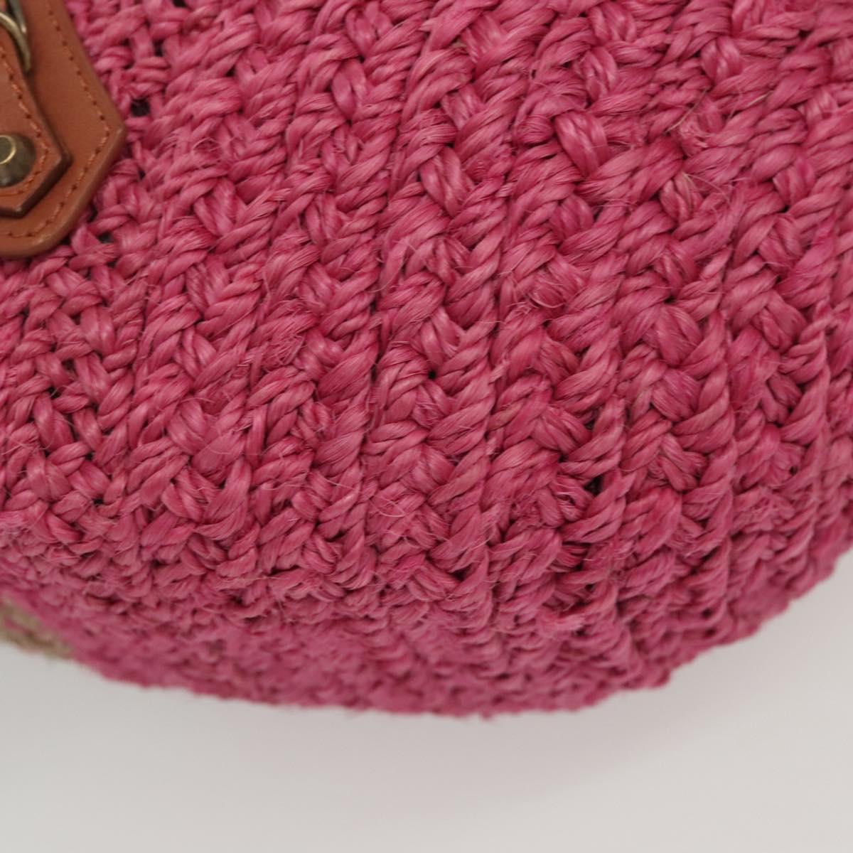 BALENCIAGA Vanier Tote Bag Raffia Pink 286370 Auth 139539