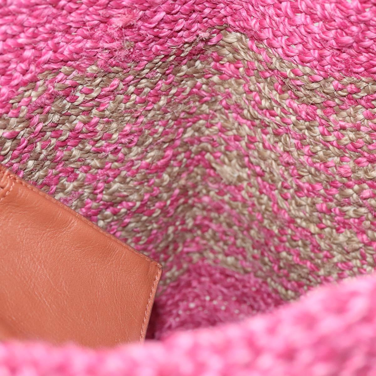 BALENCIAGA Vanier Tote Bag Raffia Pink 286370 Auth 139539