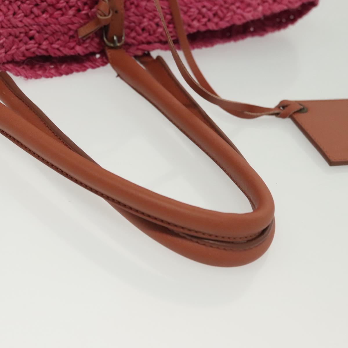 BALENCIAGA Vanier Tote Bag Raffia Pink 286370 Auth 139539