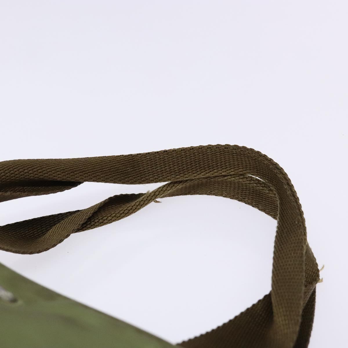 PRADA Hand Bag Nylon Green Silver Auth 139545