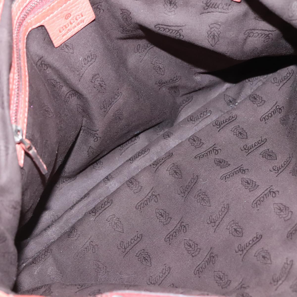 GUCCI Bamboo Tote Bag Leather Red Silver 232947 Auth 139547