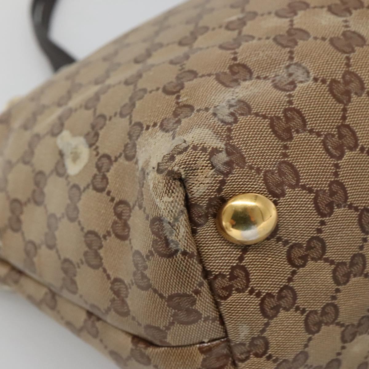 GUCCI GG Crystal Tote Bag Coated Canvas Beige Gold 207291 Auth 139548