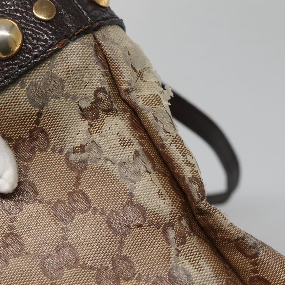 GUCCI GG Crystal Tote Bag Coated Canvas Beige Gold 207291 Auth 139548