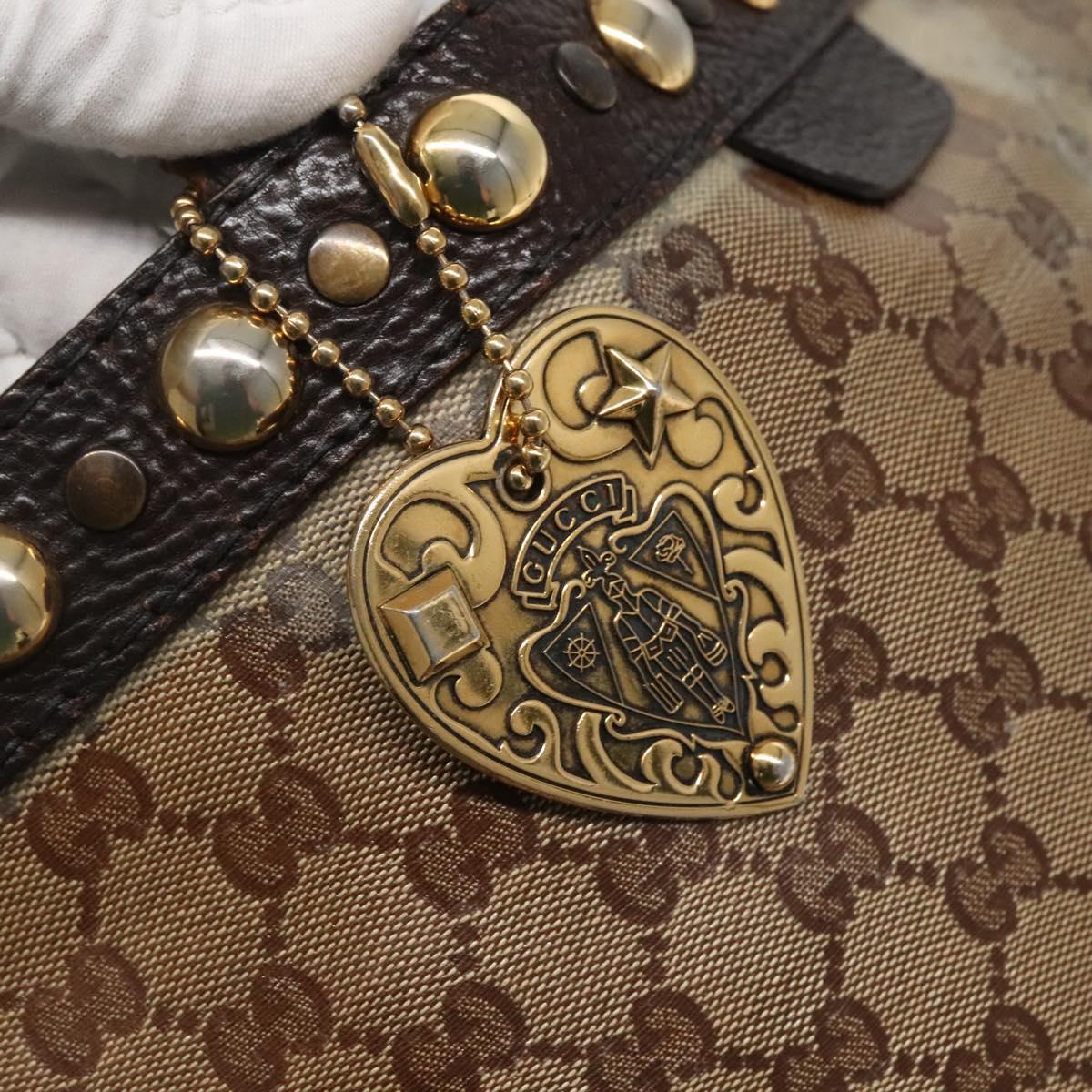 GUCCI GG Crystal Tote Bag Coated Canvas Beige Gold 207291 Auth 139548