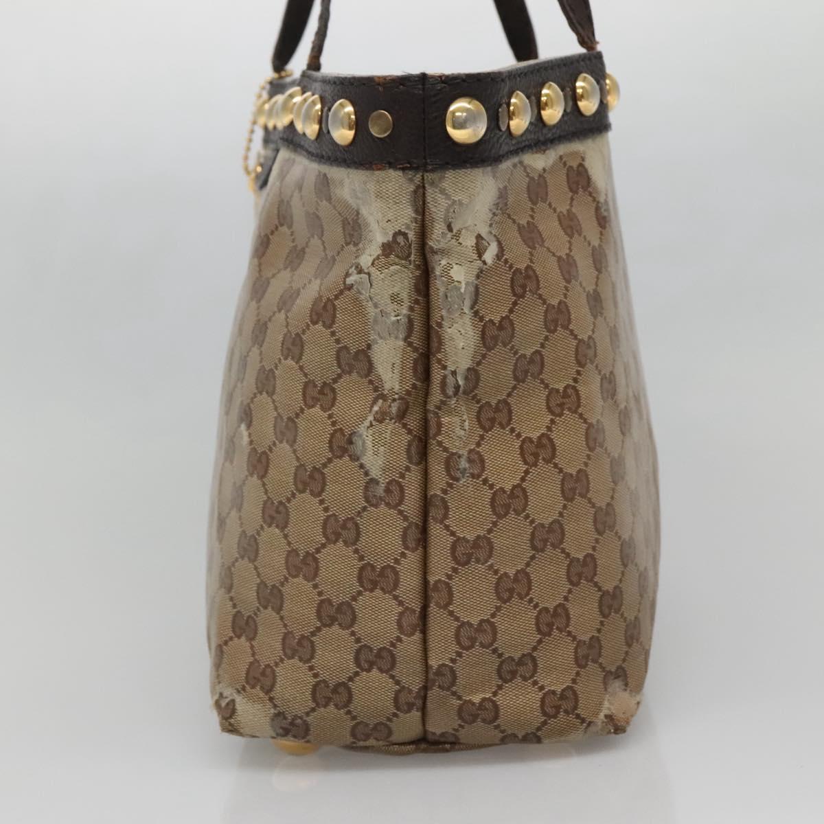 GUCCI GG Crystal Tote Bag Coated Canvas Beige Gold 207291 Auth 139548