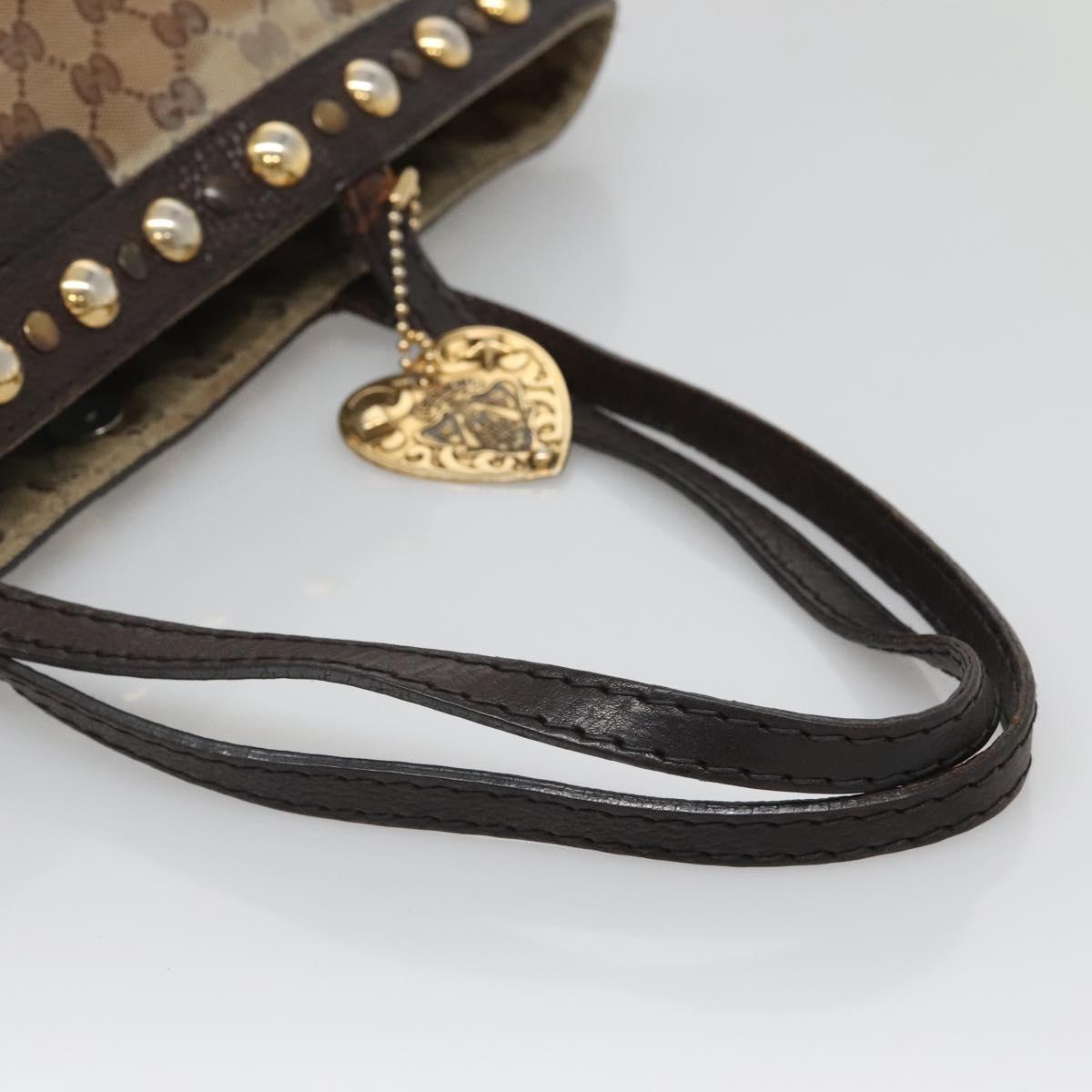 GUCCI GG Crystal Tote Bag Coated Canvas Beige Gold 207291 Auth 139548