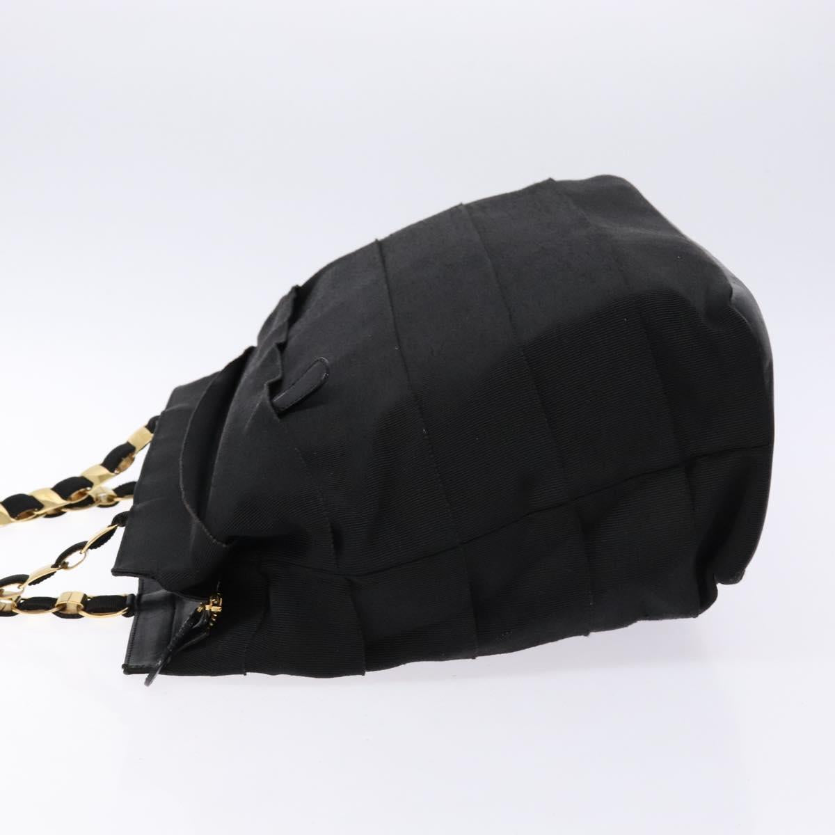 Salvatore Ferragamo Vala Tote Bag Nylon Black Gold Auth 139557