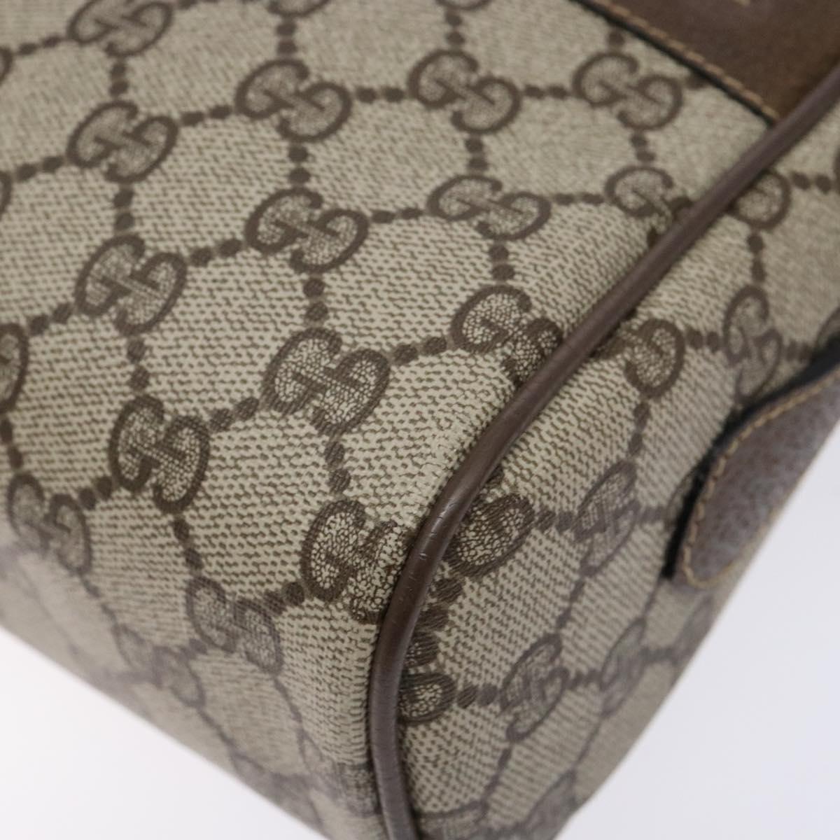 GUCCI GG Supreme Web Sherry Line Shoulder Bag PVC Beige 56 02 005 Auth 139573