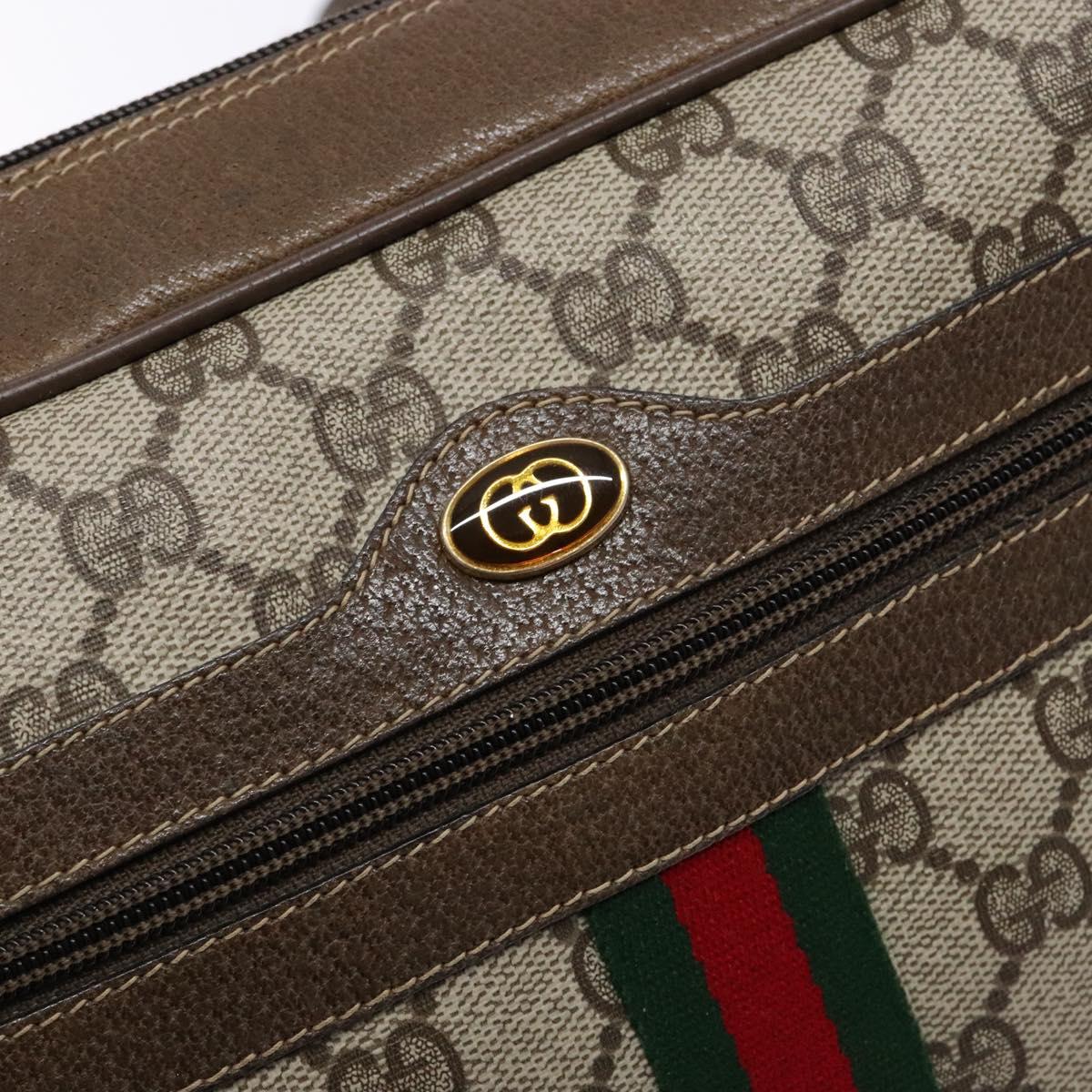GUCCI GG Supreme Web Sherry Line Shoulder Bag PVC Beige 56 02 005 Auth 139573