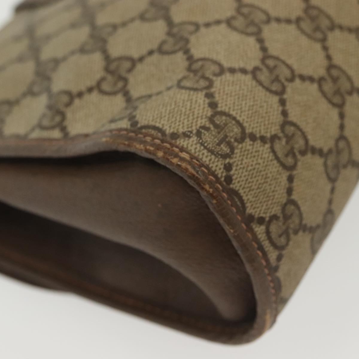 GUCCI GG Supreme Web Sherry Line Clutch Bag PVC Beige 156 01 031 Auth 139574